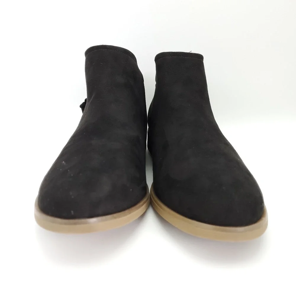 Dr. Scholls Astir SIZE 11 Women's Suede Side Zip Ankle Boots Booties Black
